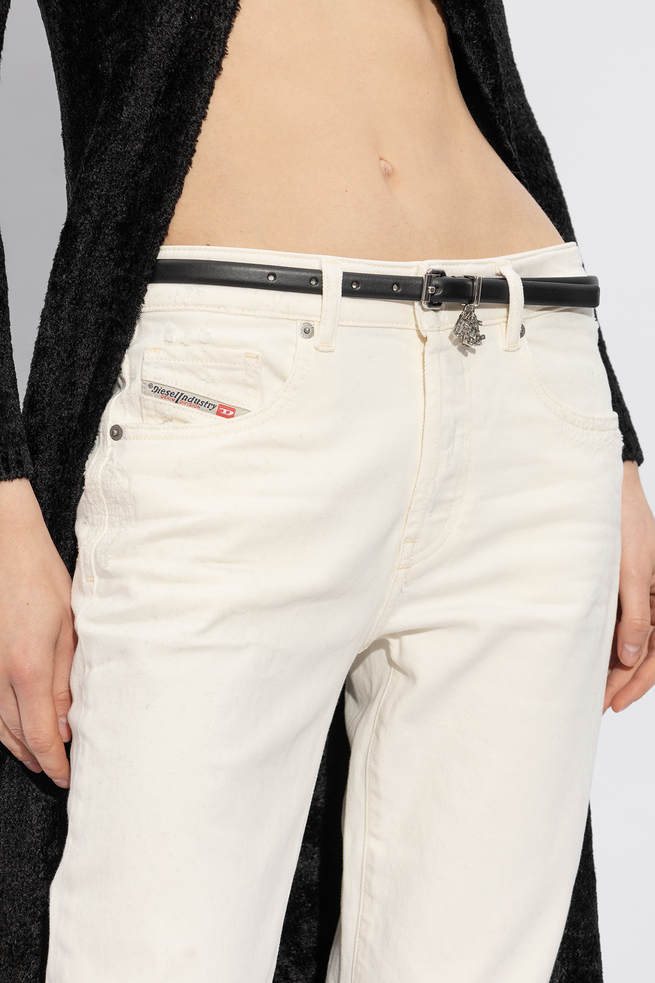 DIESEL B-Charm-Loop レザー ベルト Diesel B-Charm-Loop レザーベルト | ブラック | FARFETCH JP